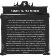 Akhazum's lore from the Community God Contest.