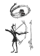 Concept art of an Akka archer and a bolas.