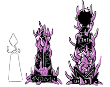 Concept art of "eldritch influence" on the Heretics' base.