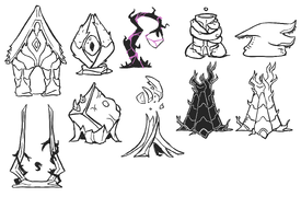 Concept art of "eldritch influence" on the Heretics' base.