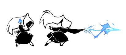 Concept art depicting a Coven member casting magic.