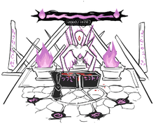 Concept art of an altar with full Devotion.